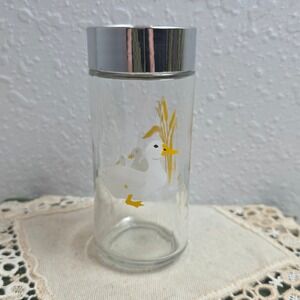 Vintage Carlton 1983 Duck Glass Singular Shaker Chrome Lid Country Farmhouse